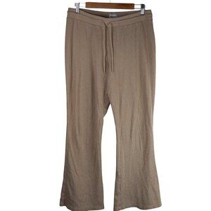 Aritzia Sunday Best Beige Ribbed Flared Knit Flare Pants L‎